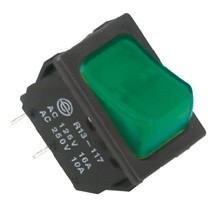 Comutator, 250V, cu bec, verde Sal Home STV 02 foto