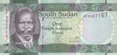 Bancnota Sudanul de Sud 1 Pound (2011) - P5 UNC ( vezi descriere )