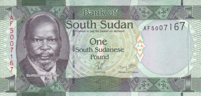 Bancnota Sudanul de Sud 1 Pound (2011) - P5 UNC