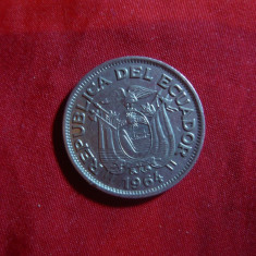 Moneda 1 sucre Ecuador 1964 , metal alb