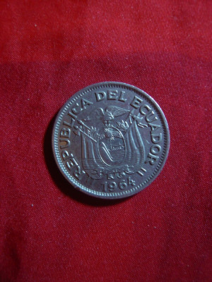 Moneda 1 sucre Ecuador 1964 , metal alb foto