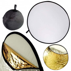 Blenda reflexie-difuzie 5 in 1 difuzie gold silver negru alb rotunda 80cm foto