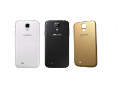 Capac spate baterie Samsung Galaxy S4 Alb Negru Gold imitatie de piele foto