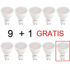 Set 9+1 Gratis Spoturi Led 6W 220V lumina calda DLF 3060 foto