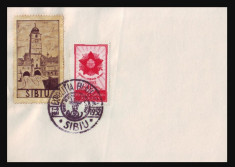 Expo SIBIU 1952, suvenir filatelic stampila speciala, vinieta, Apararea Patriei foto