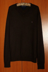 Pulover Autentic/Original TOMMY HILFIGER, Pima Cotton Cashmere, Maron Inchis, XL foto