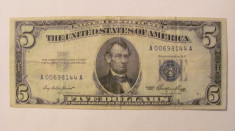 CY - 5 dollars dolari 1953 A USA SUA / acoperire in argint foto