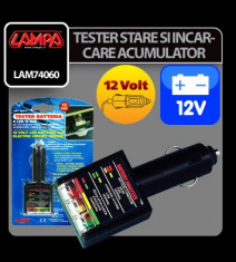 Tester stare si incarcare acumulator Lampa 12V - CRD-LAM74060 foto