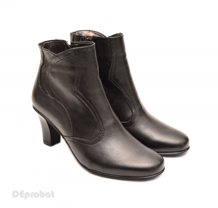 Ghete dama casual-elegante negre din piele naturala cod G19 foto mare Ghete dama casual-elegante negre din piele naturala cod G19 foto mare