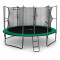 Klarfit Rocketstart 366, 366 cm trambulina, plasa interna de securitate, scara larga, verde