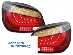 LED-Lightbar Stopuri BMW E60 Seria 5 04-07 Rosu / Fumuriu- foto