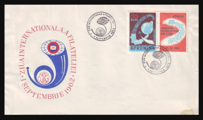 1962 Ziua Internationala a Filateliei, plic filatelic cu stampila speciala foto