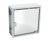 Dulapior Medicamente Baie 30x30 Metal/Oglinda Alb/Negru Push