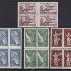 ROMANIA 1947 LP 208 PACEA BLOCURI DE 4 TIMBRE MNH