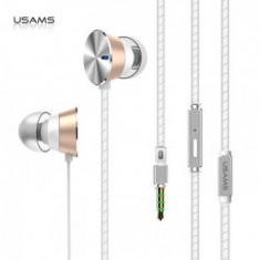 Handsfree Usams Tenna Series Alb foto