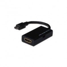 ednet Premium MHL Adapter Kabel micro USB-B/HDMI-A aktiv foto
