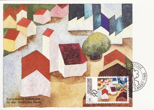 5413 - Lichtenstein 1988 - carte maxima