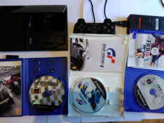 PlayStation 2 Slim modat + 3 jocuri originale foto