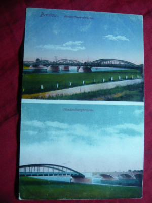 Ilustrata Breslau - Polonia -Podurile distruse in razboi foto