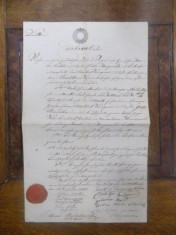 Contract vanzare-cumparare 1852 semnat de primar Paul Brancovan foto