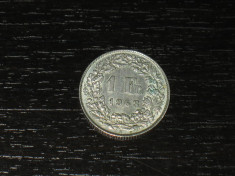 Moneda argint 1 franc Elvetia 1963 foto