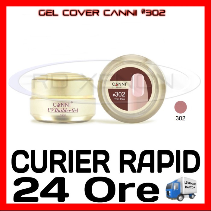GEL UV COVER CANNI THIN PINK #302, 15 ML - CONSTRUCTIE MANICHIURA, UNGHII UV GEL UV COVER CANNI THIN PINK #302, 15 ML - CONSTRUCTIE MANICHIURA, UNGHII UV