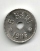 ROMANIA 5 BANI 1906 J CU DEFECT DE MATRITA SUB AN STANTA SPARTA STARE XF AUNC