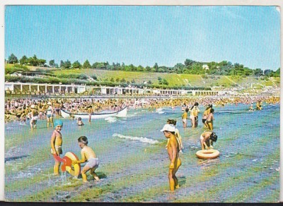 bnk cp Eforie Sud - Vedere de pe plaja - circulata - marca fixa foto