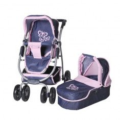 Carucior pentru papusi 3 in 1 Coco Denim Butterfly Knorrtoys foto