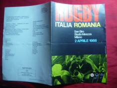 Programul Meci Rugby Italia-Romania 1988 foto