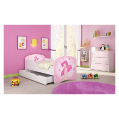 Pat Junior 140 x 70 cm cu saltea si sertar Pink Fairy Acma foto
