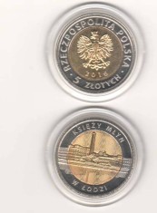 SV * Polonia 5 ZLOTYCH / ZLOTI 2016 bimetal * Orasul Lodz * UNC