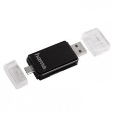 Card Reader OTG Hama 2in1 54130 Negru foto