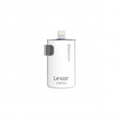 Stick USB 3.0/Lightning Lexar JumpDrive M20i 64GB Alb foto