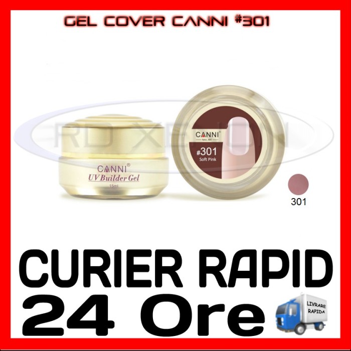 GEL UV COVER CANNI SOFT PINK #301, 15 ML - CONSTRUCTIE MANICHIURA, UNGHII UV GEL UV COVER CANNI SOFT PINK #301, 15 ML - CONSTRUCTIE MANICHIURA, UNGHII UV