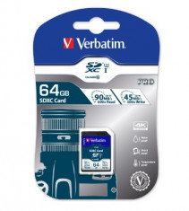 Card SDXC Verbatim 64GB Pro U3 foto