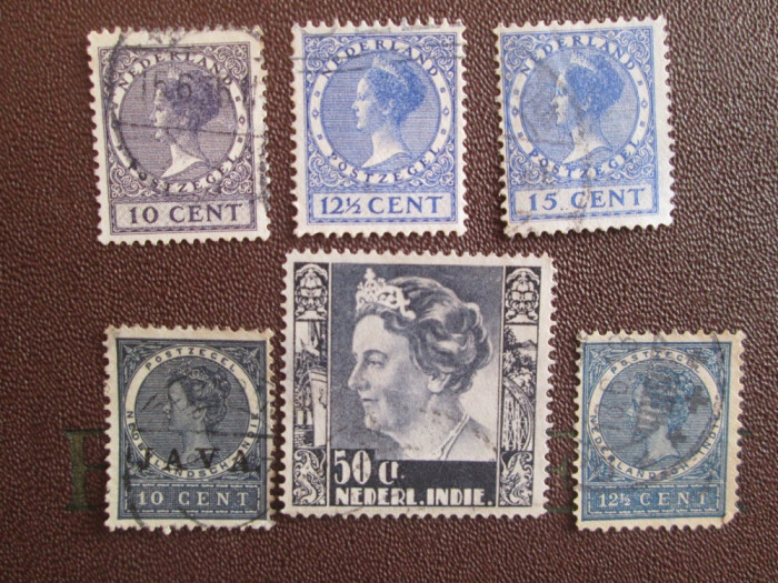 TIMBRE OLANDA=1942 LOT STAMPILAT