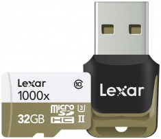 Card microSDXC Lexar 1000x UHS-II 32GB + Card Reader USB 3.0 foto