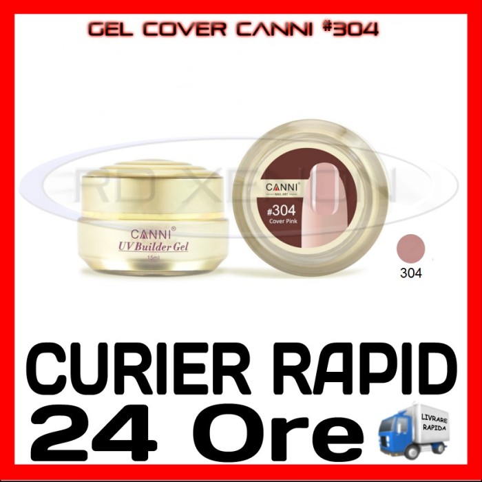GEL UV COVER CANNI COVER PINK #304, 15 ML - CONSTRUCTIE MANICHIURA, UNGHII UV GEL UV COVER CANNI COVER PINK #304, 15 ML - CONSTRUCTIE MANICHIURA, UNGHII UV