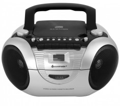 Casetofon cu CD player Soundmaster SCD5350SI Negru - Argintiu foto