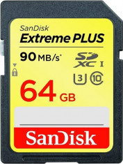 Card SDXC Sandisk 64GB Extreme Plus U3 Class 10 foto