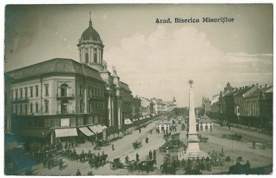 2454 - ARAD, Market - old postcard, real PHOTO - used - 1925 foto