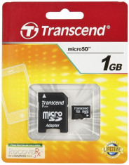 Card microSD cu adaptor SD Transcend 1GB foto