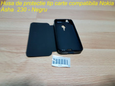 Husa de protectie tip carte compatibila Nokia Asha 230 - Negru foto