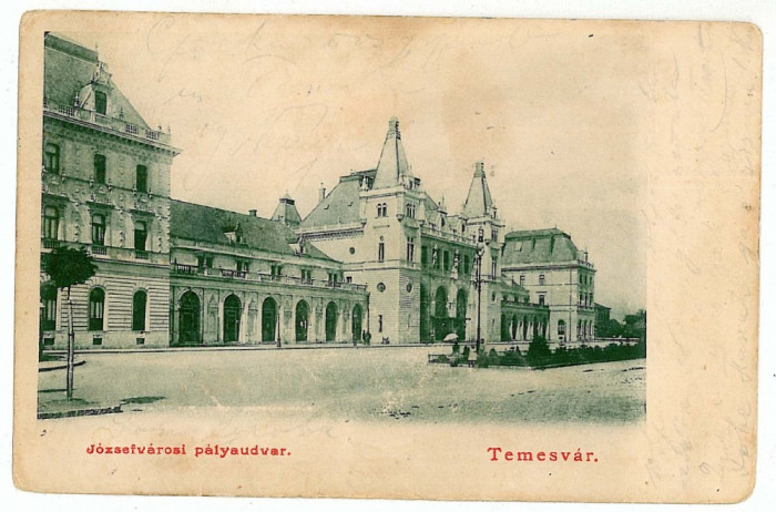 1430 - TIMISOARA, Railway Station, Litho - old postcard - used - 1903