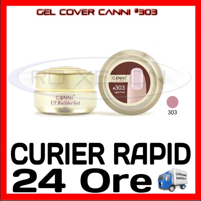 GEL UV COVER CANNI LIGHT PINK #303, 15 ML - CONSTRUCTIE MANICHIURA, UNGHII UV GEL UV COVER CANNI LIGHT PINK #303, 15 ML - CONSTRUCTIE MANICHIURA, UNGHII UV