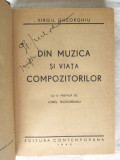 &quot;DIN MUZICA SI VIATA COMPOZITORILOR&quot;, Virgil Gheorghiu, 1942. Cartonata (legata)