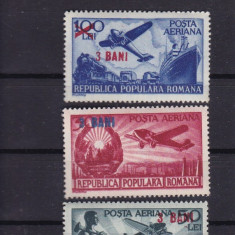 ROMANIA 1952 LP 319 AVIOANE VALORI MARI SUPRATIPAR SERIE MNH