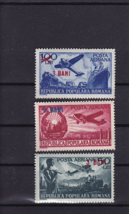 ROMANIA 1952 LP 319 AVIOANE VALORI MARI SUPRATIPAR SERIE MNH