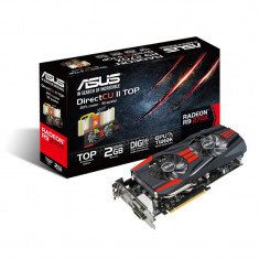 Placa video ASUS AMD R9270X-DC2T-2GD5, R9 270X, PCI-E, 2048MB GDDR5, 256 bit, GPU Boost Clock : 1120 MHz, 5600 MHz, 2*DVI, HDMI, DP, OC, bulk foto